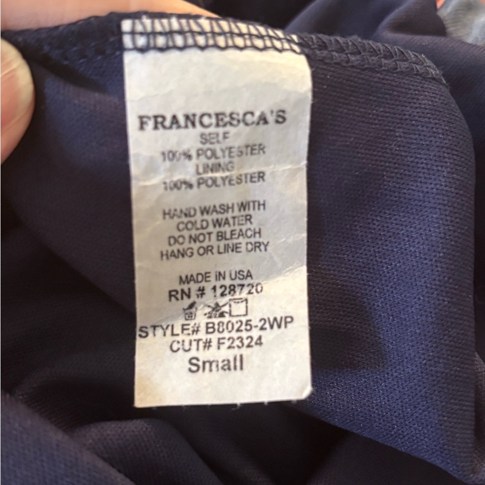 Mi a mi Francesca’s Navy and Coral Patterned Skirt - Picture 12 of 12